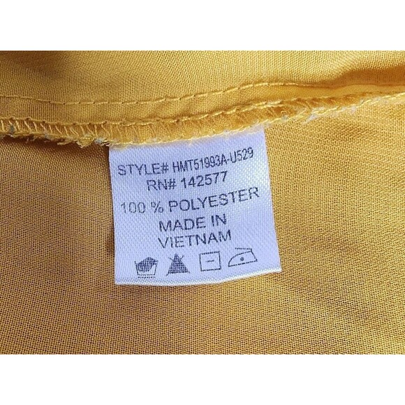 Haute Monde Gold Floral Cold Shoulder Flowy Short Sleeve Blouse Top XL - Picture 7 of 12